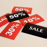 Sales Discount Cards on Beige Background